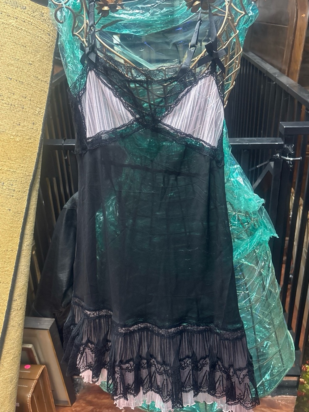 Agent Provocateur Black Chemise with Pink Bust Panels